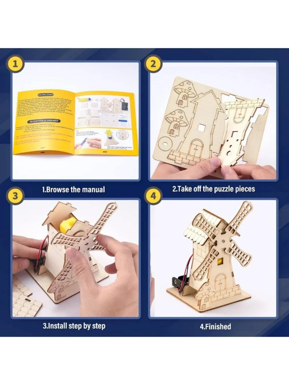 STEM Science Kits for Kids - 5 Wood Arts & Crafts Projects Ages 8-12